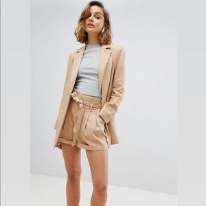 Linen shorts and blazer set